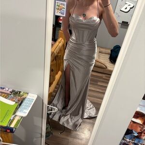 Elegant Silver Prom Dress